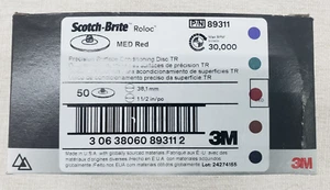 50 Scotch Brite 3M 89311 1-1/2" Roloc Red Precision Surface Conditioning 5C8 - Picture 1 of 2