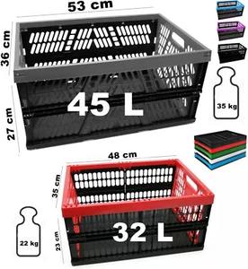 Klapp Kunststoff Plastik Box Kiste Transport Einkaufskorb Falt Groß XL 45 , 32 L - Bild 1 von 10