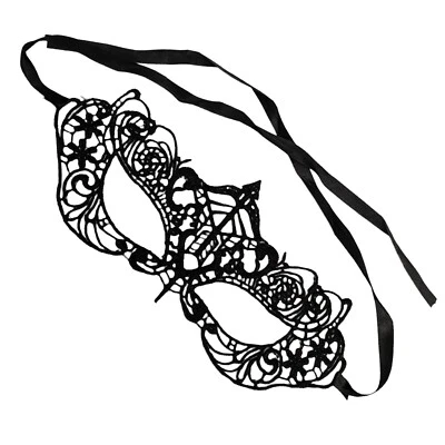 NEW Eye Mask 8.75” Costume Masquerade Black Tie Back Halloween - Image 1 of 4