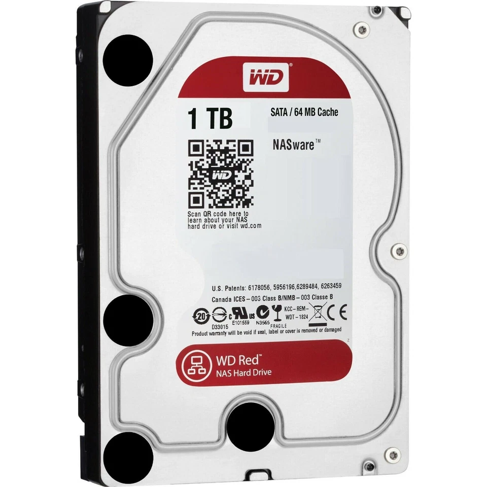 Western Digital Red Plus (5400RPM, 3.5", SATA III, 64MB Cache) 1TB Internal Enterprise Drive - WD10EFRX