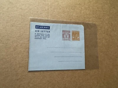 Aerograma mejorado Singapur KGVI + Indicia tipo medidor 5C + sin usar + escaso Foto 1 de 3