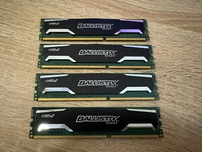 Crucial Ballistix Sport BLS4G3D1609DS1S00, 4GB x 4 DIMMS, 1600MHz DDR3 RAM  - Image 1 of 4