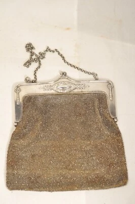 BOURSE AUMINIERE ANCIEN ACIER FACETTE ANTIQUE CUT STEEL LARGE PURSE WMF - Photo 1/4