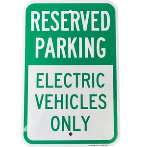 SmartSign 18x12 Reserved Parking Sign for Electric Vehicles Metal K-5507-AL - Picture 1 of 2