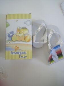 Havaianas Baby Top Crystal White Flip Flop Size 5 USA NWT