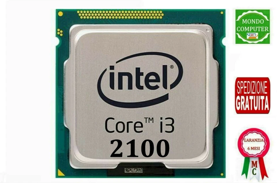 PROCESSORE INTEL SOCKET LGA 1155  i3- 2100  3,10 GHZ+ BUSTINA PASTA TERMICA - Immagine 1 di 1