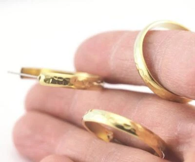 2 piezas Aro Pendientes Redondos Base Tachuelas Latón Crudo Pendientes Redondos Postes, 30mm OZ4269 Foto 1 de 2