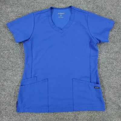 Camisa Médica Jockey Para Mujer Pequeña Azul Manga Corta Bolsillo Elastizada Uniforme Foto 1 de 4