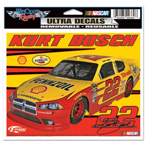 KURT BUSCH #22 PENNZOIL NASCAR ULTRA CALCOMANÍA 6"X5"  Foto 1 de 1