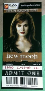 TICKET RECUERDO OFICIAL DE TEATROS CREPÚSCULO LUNA NUEVA ESME CULLEN ELIZABETH R HOMBRE - Imagen 1 de 2