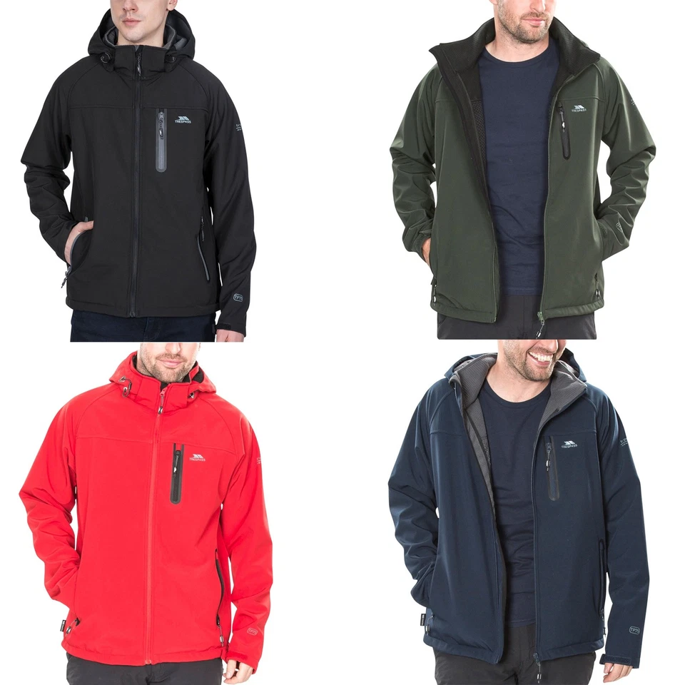 Trespass Mens Accelerator II Softshell Hooded Waterproof Outdoor Jacket Coat - Image 1 of 1