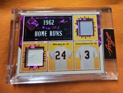 🔥 2025 Leaf Seasons In The Sun Mays/Killebrew 1962 HR Juego Usado Memoria/7 Foto 1 de 2