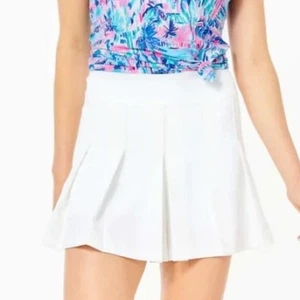 Pantalón corto de golf Lilly Pulitzer para mujer 12 rendimiento sarga plisado tenis blanco - Imagen 1 de 14