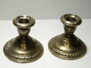 Vintage Wallace gewichtetes Sterlingsilber Paar Kerzenständer Modell 246 - Bild 1 von 7