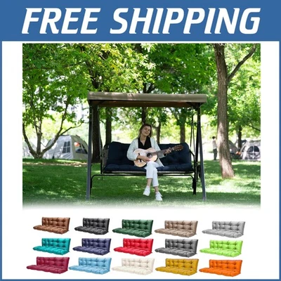 Cojines Columpios Duraderos Azul Marino 3 Plazas con Respaldo para Relajación Exterior Foto 1 de 4