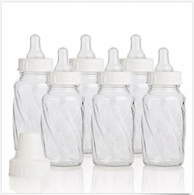 Evenflo Classic BPA-Free Glass Twist Baby Bottles, Clear 4 oz Pack of 6 Bottles - Image 1 of 4
