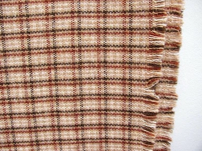 复古羊毛织物棕色棕褐色格子 2 件 5+ 码 58 英寸宽 — 第 1/4 张图片