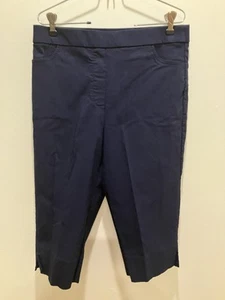 Womens Alfred Dunner Capri Pants 10P Navy Blue Comfort Waist Classic Fit - Picture 1 of 8