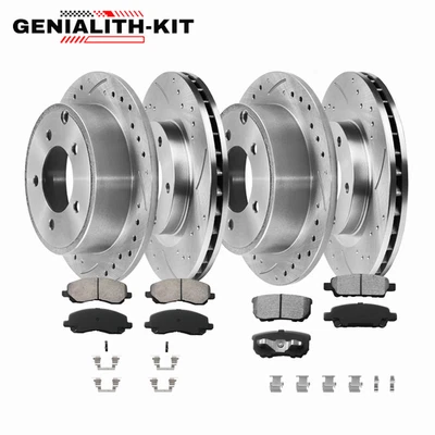 For Dodge Caliber Avenger Jeep Compass Patriot Front & Rear Brake Rotors Pads Foto 1 de 4