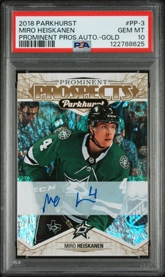 2018-19 Parkhurst Prominent Prospects Miro Heiskanen #PP-3 Auto Gold RC PSA 10 - Image 1 of 2