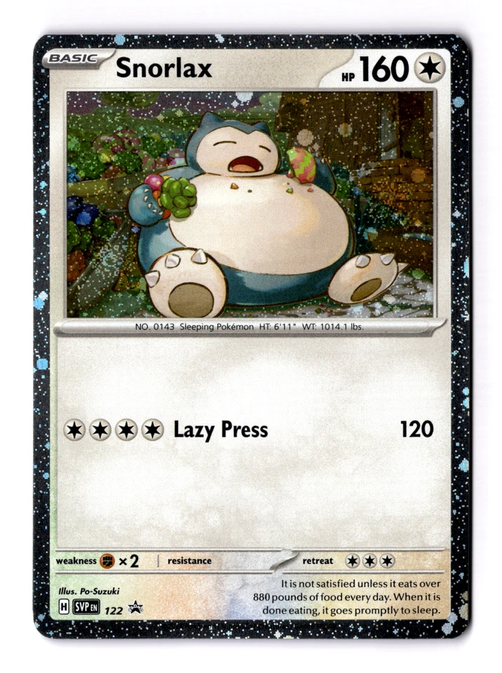 Snorlax 122 Sv: Scarlet & Violet Promo Cards Holo  2 Swirls NM - Image 1 of 4