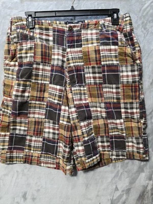 Pantalones Cortos De Colección Cabeza de Pato Para Hombres 36 Marrón Multicolor Algodón A Cuadros Años 90 Y2K  Foto 1 de 4