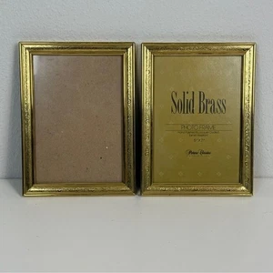 2 Vintage passende geätzte Messing 5x7 Bilderrahmen - Bild 1 von 8