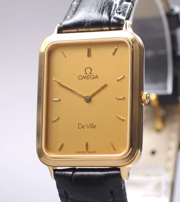 [NEAR MINT] Vintage OMEGA De Ville Cal 1377 Gold Tank Qz Mens Watch 25mm JAPAN - image 1 of 4