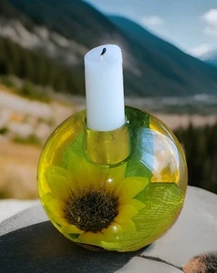 Dreamlight Germany Candle Holder Acrylic With Sunflower (BY) - Picture 1 of 8
