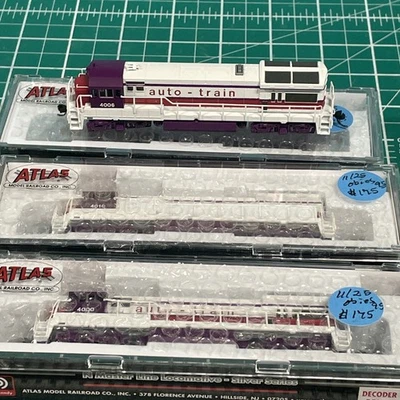 New! N-Scale Atlas 3-Pack U36B Auto Train $ 527.85 Make offer Last One! - Image 1 of 4