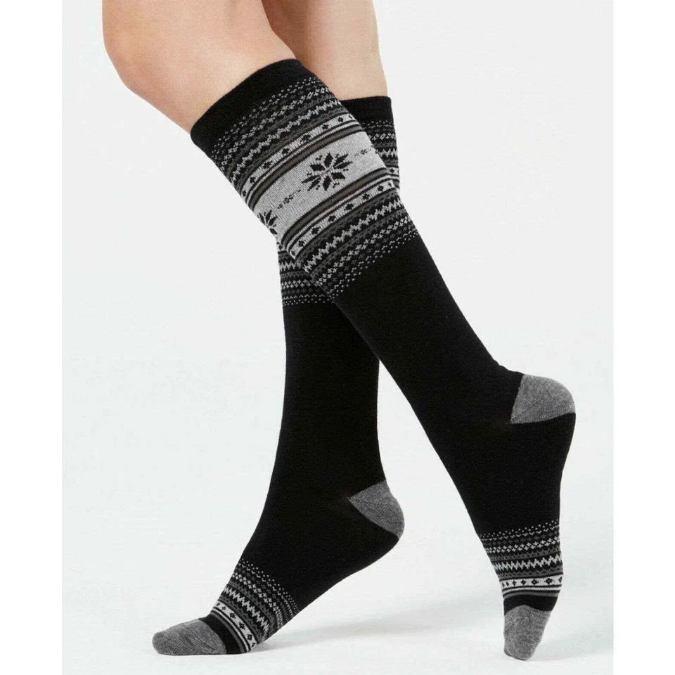 Новый Charter Club женщин праздник Fair Isle носки Sz 9-11 черный новый с Ярлыками - Изображение 1 из 3