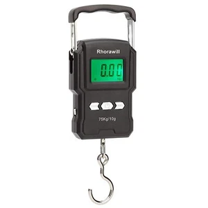 Rhorawill Luggage Scale 165lb/75kg Electronic Fishing Scales Digital Hanging Ho