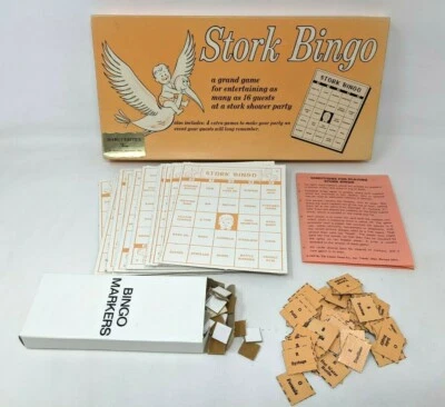 VTG MCM 1957 Leister Stork Bingo 1026 Baby Shower Party Activity Board Game KP21 - Image 1 of 4