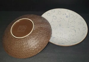 Nautica Bali Floral Tablewares 9" Serving/Pasta Bowls - Set of 2 Woven Backside - Picture 1 of 5