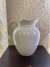 antique vintage white ironstone pitcher