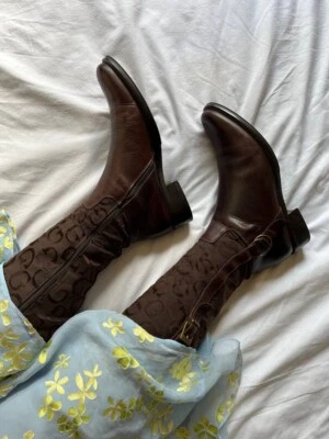 Guess by Marciano botas vintage de cuero marrón hasta la rodilla EU 40/ US 9,5 #S161 Foto 1 de 4