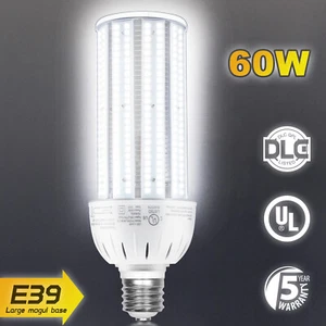 UL Listed 60W LED Corn Light Bulb E39 Mogul Base 5000K Daylight Lamp AC100-277V - Picture 1 of 11