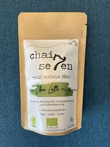 chai seven Tulsi Masala Chai Chai Latte Bio Tee Gewürz Mischung vegan 100g - Bild 1 von 2
