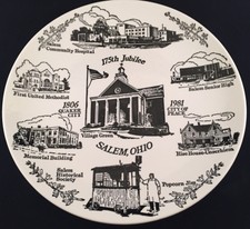 175Th Jubilee Celebration Blue Collector Plate Salem Ohio 1981 Quaker City