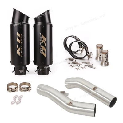 Para Yamaha FJR1300 2001-2023 Motocicleta Negro Silenciador Puntas Eslabón Escape Tubo Medio Foto 1 de 4