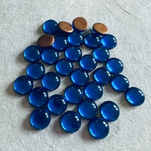 Cabujones de cristal vintage B16 11 mm redondo oro azul laminado (30) - Imagen 1 de 1