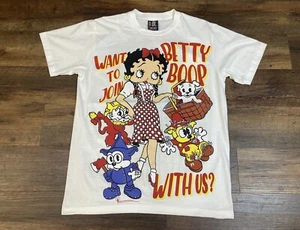 Betty Boop Fishing Double Sided Single Stitch (Modern) Vintage 1990 Tee Size L - Picture 1 of 3