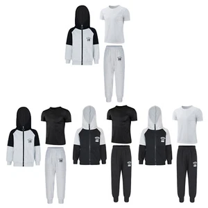 Kids Boys Suit Jogging Set Running Outfit Tracksuit Uniform T-shirt Sportswear - Picture 1 of 26