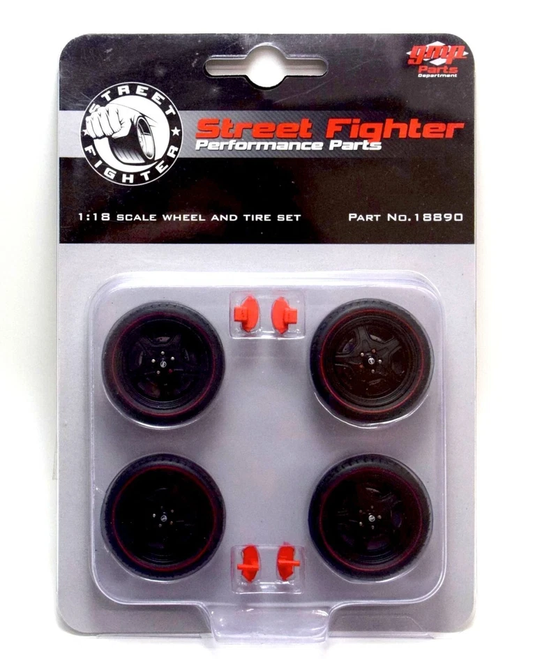 GMP 18890 1/18 Scale 1970 Street Fighter Road Runner 5-Spoke Wheel & Tire Set - Image 1 of 1
