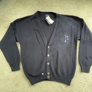 Allen Solly International Pro Tour Sweater Mens Large NWT Navy Golf Cardigan - Picture 1 of 17