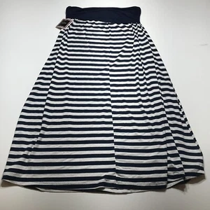 Tuta Bella Maternity Skirt Size Large Blue White Stripe Long Maxi Swing Pull On - Picture 1 of 13
