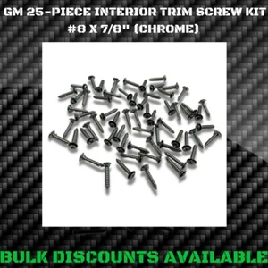 1970-1988 Monte Carlo SS LS A B Pillar Interior Panel T-Top Trim Screws CHROME  - Picture 1 of 2