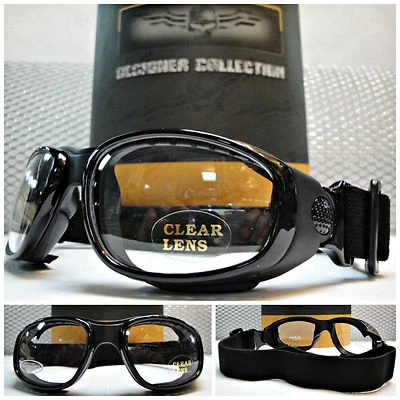 GAFAS ACOLCHADAS PARA MOTOCICLISTA GAFAS Con Correa Marco Negro Lente Transparente Foto 1 de 4