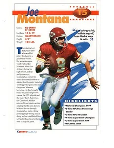 SPORTS HEROES FEATS & FACTS LOT!  MONTANA! NAMATH! PAYTON! SMITH! & MORE! - Picture 1 of 4