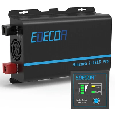 EDECOA Inversor 12V 220V ONDA PURA 1200W Convertidor Transformador PRO Inverter - Imagen 1 de 4